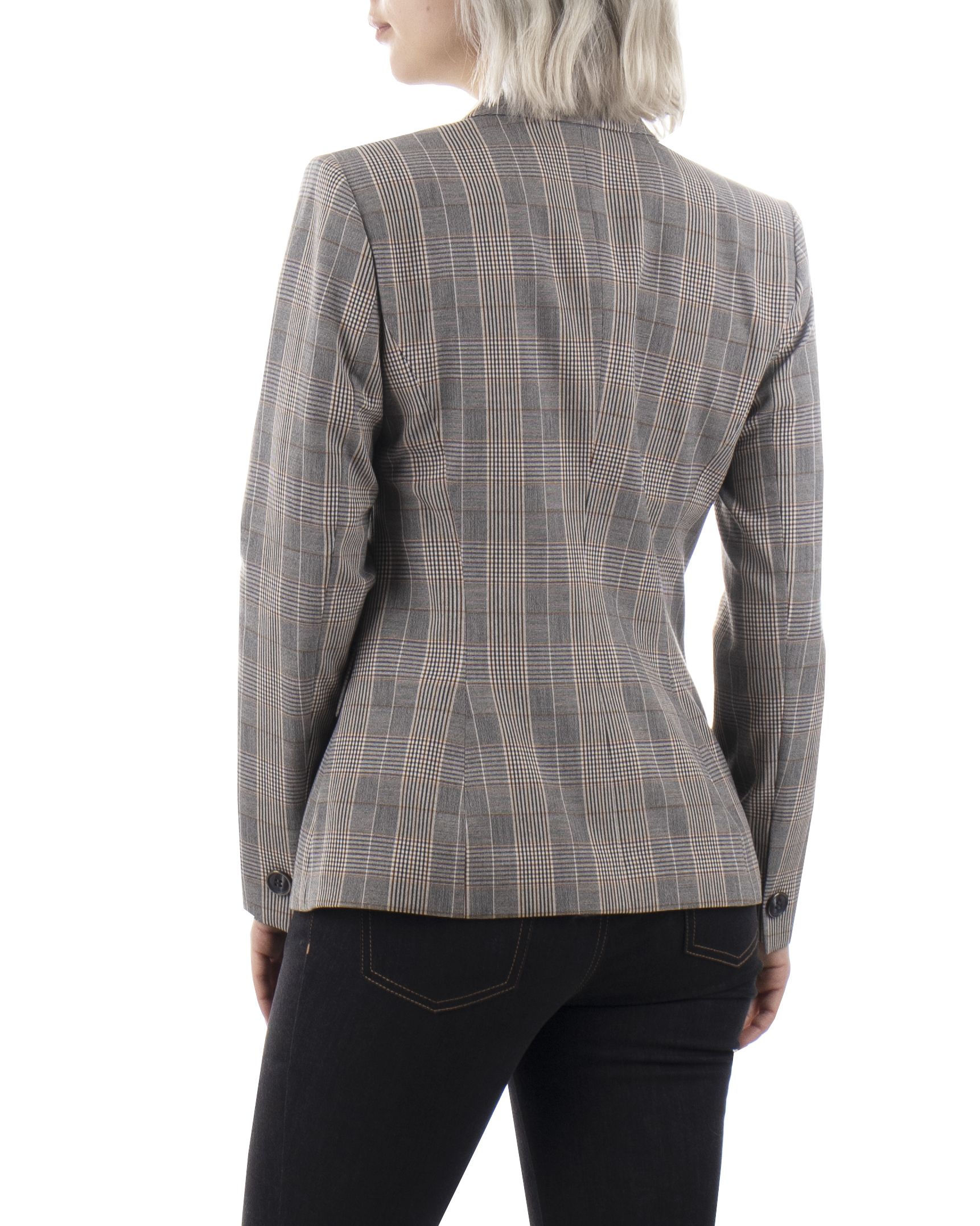 Checkered double-breasted jacket with lapels, with viscose in the composition 3